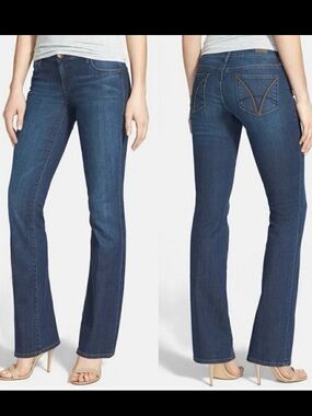 Kut from the Kloth Dark Blue Farrah Baby Bootcut Jeans